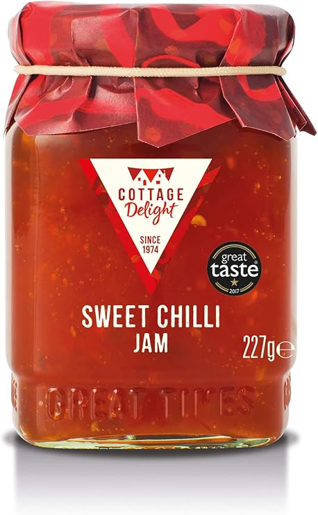 Cottage Delight Sweet Chilli Jam, Sweet, Spicy Flavour, Habanero Chillies and Red Peppers, Suitable for Vegetarians, Gluten Free, No Artificial Additives, Made in Small Batches,227 g (Pack of 1)