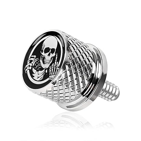 MLY Seat Bolt, Skull Pattern Motorcycle Seat Bolt, 1/420 Thread