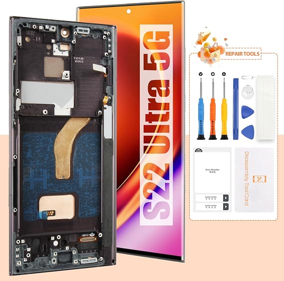 For Samsung Galaxy S22 Ultra 5G Screen Replacement with Frame ,US Version