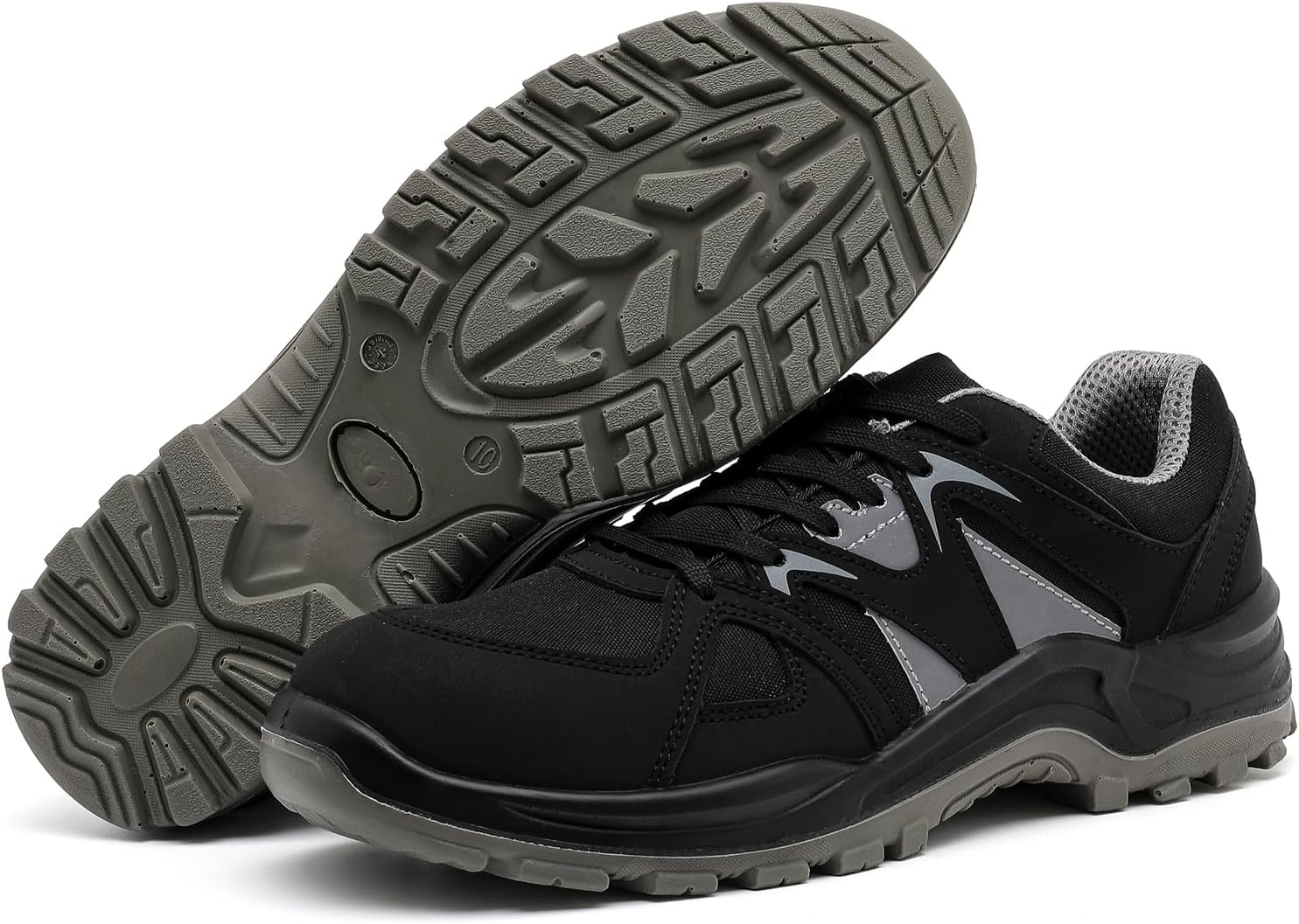 DRKA Steel Toe Work Shoes for Men Safety Work Shoes Lightweight Mesh Upper Safety Sneakers Non Slip Resistant