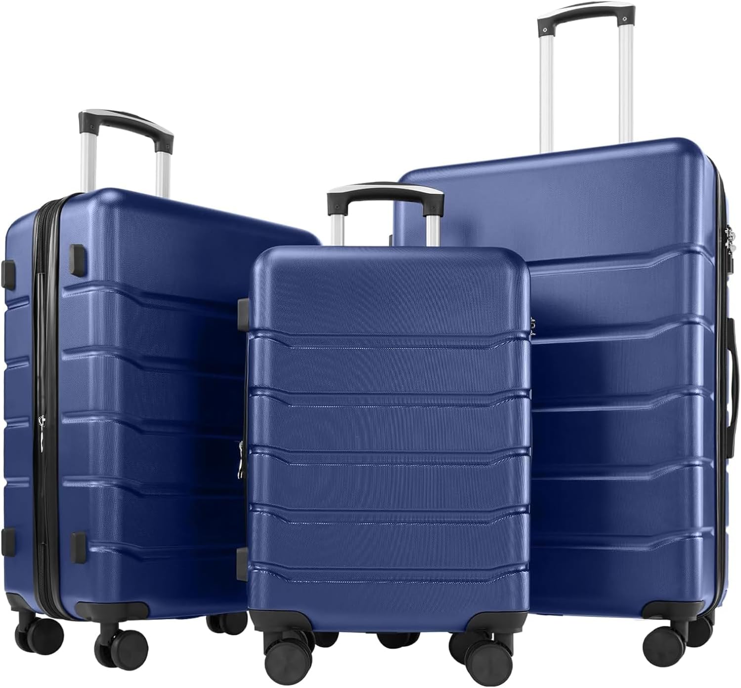 DUMOS 3tlg. Hartschalenkofferset Hard Shell Basic Hartschalenkoffer Trolley Koffer offerset Gepäck Reisekoffer Reisek Rollkoffer Schloss 4 Rollen Hartschale Teleskopgriff