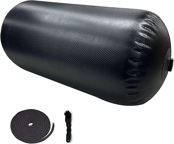 PVC Inflatable Boat Fender, Carbon Fiber Pattern | Fast inflation, Airtight valve, Lightweight design, Space-saving storage, Dock and mooring protection