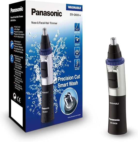 Panasonic ER-GN30-K503 Nose, Ear & Facial Hair Wet and Dry Trimmer with Vortex Cleaning System