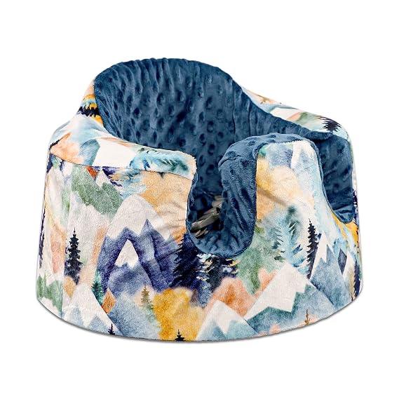Baby Seat Cover Compatible with Bumbo Seat, Soft Comfortable Minky Seat Cover for Baby Girl Boy, Breathable Removable Cover for Baby Seat, Machine Washable, Fall Mountain