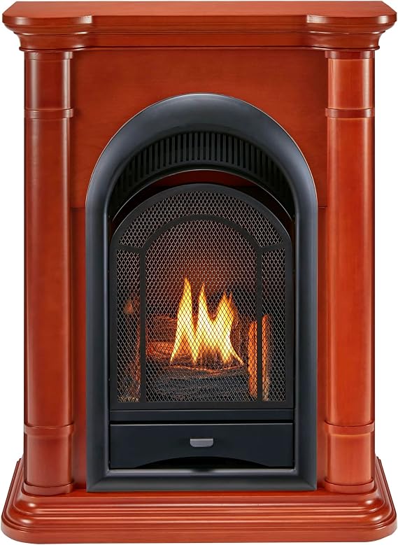 ProCom Dual Fuel Ventless Gas Fireplace System - 10,000 BTU, T-Stat Control, Apple Spice Finish - Model# FS100T-3AS