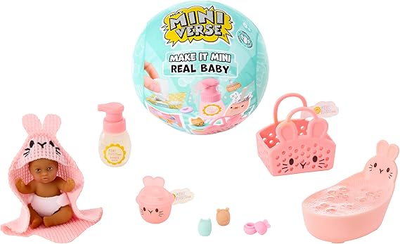 MGA's Miniverse Make It Mini Real Baby Nurture - Blind Packaging, Baby Care Themed Mini Collectibles, 8 Styles Including Rare Twins, Collectors, 8+