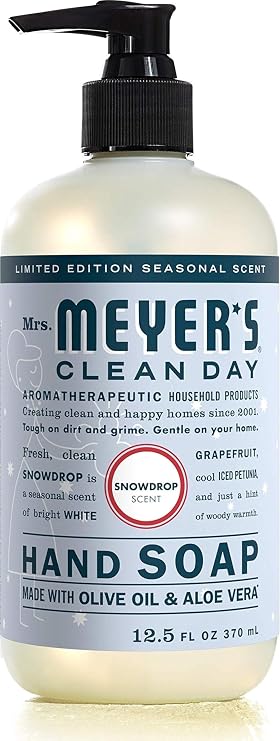 MRS. MEYER'S CLEAN DAY Hand Soap, Snowdrop Scent, 12.5 Fl Oz Bottle
