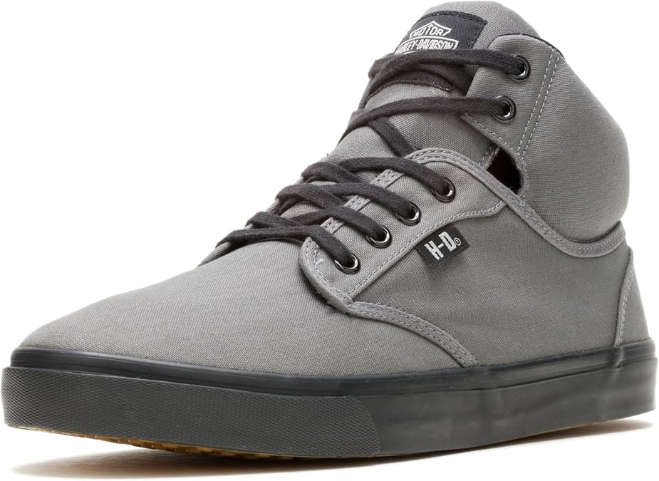 Harley-Davidson Men's Wrenford Canvas Motorcycle Casual Sneaker, Grey, 7