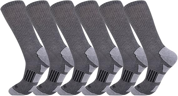 JOYNEE Mens 6 Pack Athletic Cushion Crew Socks Performance Running Socks