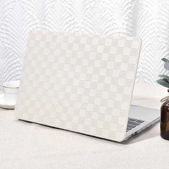 Seorsok Compatible with MacBook Pro 13 inch Case M2 2023,2022,2021-2016 A2338 M1 A2251 A2289 A2159 A1989 A1708 A1706,Elegant Leather Plastic Hard Case&Transparent Keyboard Cover,Beige No Logo Cutout