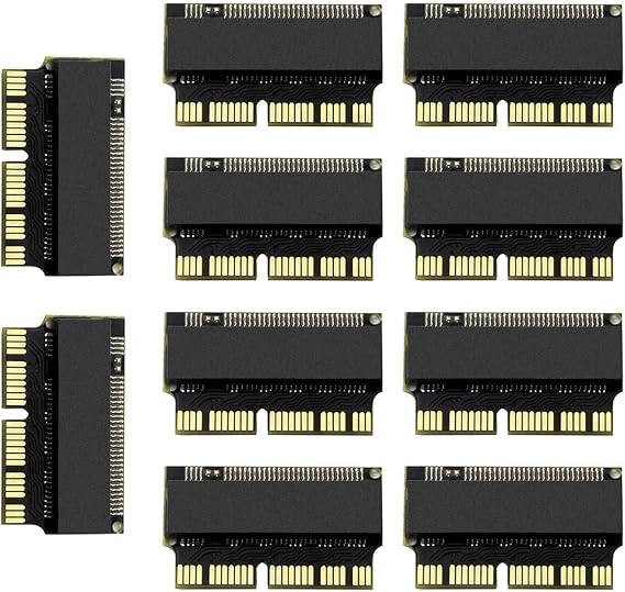 JMT M.2 NGFF Adapter NVMe PCI-E x4 M2 to SSD Compatible with A-pple Laptop,Mac-Book Air Pro 2013 2014 2015 A1465 A1466 A1502 A1398 (10Pcs)