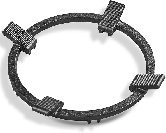 WANGYUANJI 8.3" Cast Iron Wok Ring for Gas Burner - Universal Stove Adapter for Round Bottom Woks, Heavy Duty Non-Slip Support Rack Fits 6.7" Cookware, Stable & Heat-Resistant Stove Grate Stand