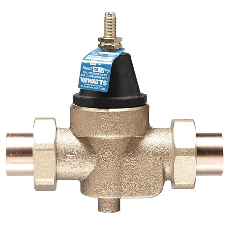 Watts LFN45BM1-DU Water Technologies Standard Capacity, Water Pressure Reducing Valve, Double Union Threaded Female Inlet and Outlet, 1 Inch