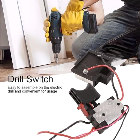 Drill Trigger Switch, Adjustable Speed CW/CCW Electric Drill Switch for Power Drill Drivers Compatible with Corded & Cordless Drills