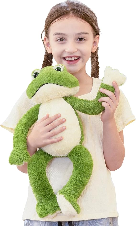Muiteiur 17.7" Plush Frog Stuffed Animal, Frog Soft Toy with White Belly