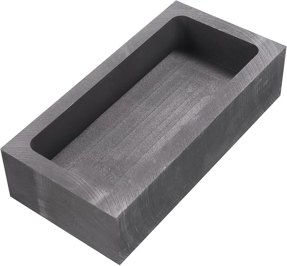 sourcing map Gold Silver Graphite Ingot Mould Crucible for Casting Metal Aluminum Copper Brass Melting Refining, 4.13"x1.77"x0.79" (1700g Gold/850g Silver)