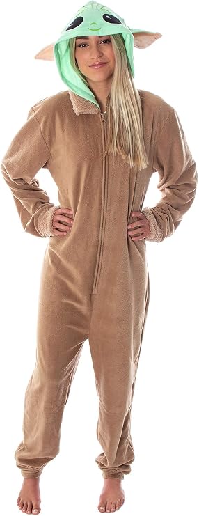 Star Wars Adult Unisex Baby Yoda The Child Costume One-Piece Union Suit Pajama Onesie For Men And Women