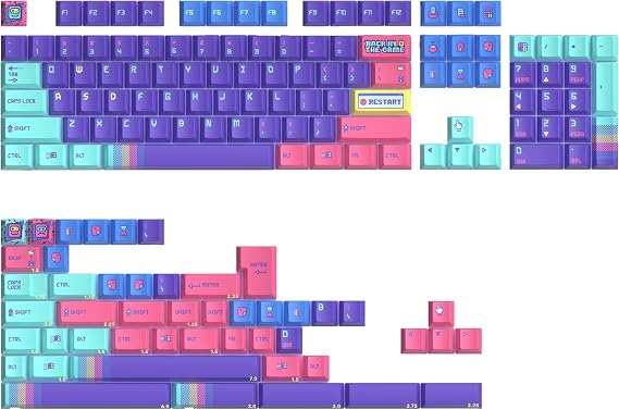 KeyTok Cherry Profile Back in The Game Dye Sub Keycap Set Thick PBT for Keyboard 87 tkl 104 ansi xd64 bm60 xd68 CSTC75 BM87 BM65 (KeyTok BackinGame Kyecap x1)