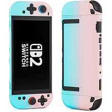 [Gradient Pink&Blue] Switch 2 Case, Cute Protective Cover Skin for Nintendo Switch 2 2025 Console&Controller, Anti-Scratch Design Hardshell Switch 2 Accessories Protector