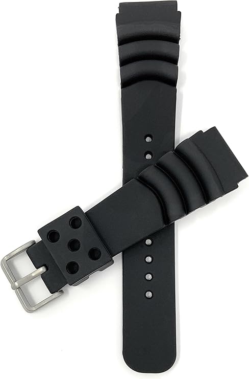 Mens Rubber Dive Watch Bands, Replacement Diver Watch Strap, 20mm-22mm