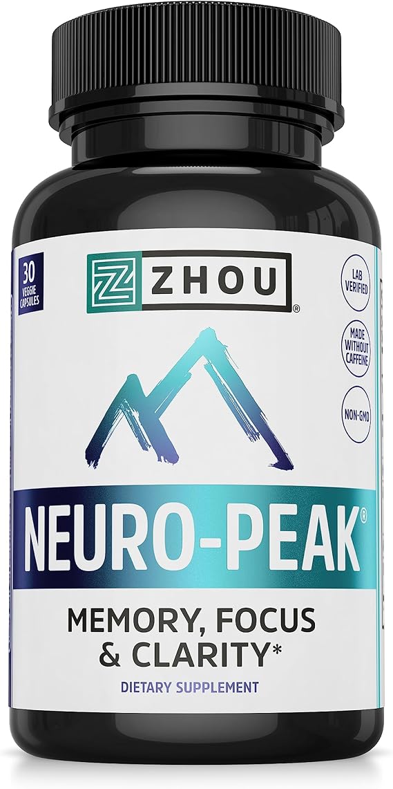 Zhou Neuro-Peak - Brain Vitamins - 30 Veggie Capsules (Pack of 1)