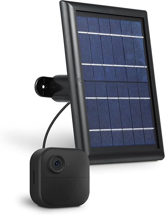 Wasserstein Solar Panel with Internal Battery - Compatible with Blink Outdoor 3/4 & Blink Outdoor 2K+ (New Model) (Black) - Camera NOT Included