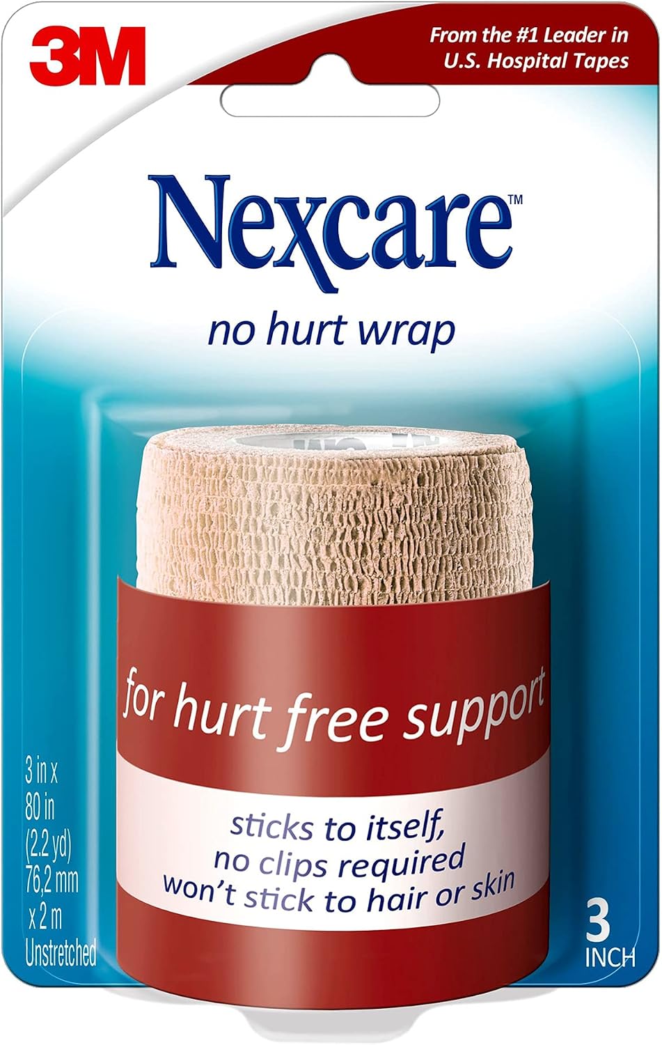 Nexcare No Hurt Wrap, 1 Each Pack of 4