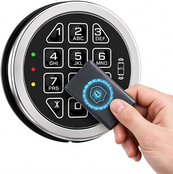Smart NFC Mobile Control Gun Safe Lock Replacement with Solenoid Lock with 2 Cards