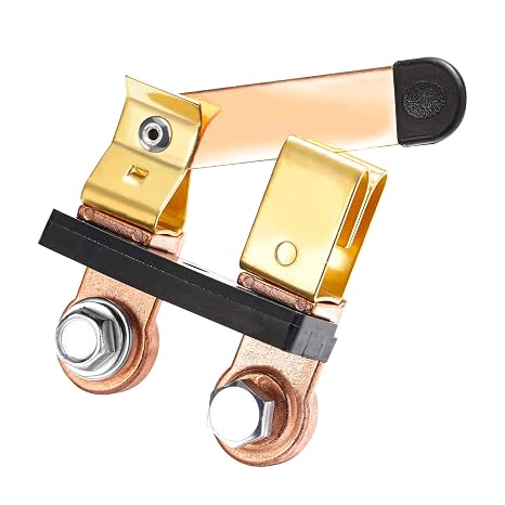 CZC AUTO Side Post Battery Disconnect Switch, Solid Brass, 12V-24V | Knife Blade Master Switch Knife Power Cutoff Isolator for Car Marine Boat RV ATV, Horizontal