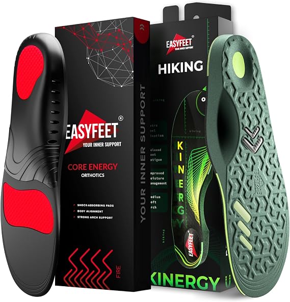Anti-Fatigue Plantar Fasciitis Insoles with Hiking Insoles for Men Women - High Arch Back Support - Work Boot Hiking & Flat Feet Inserts for All-Day Comfort - Size S (Men 7-8.5/Women 8-9.5)