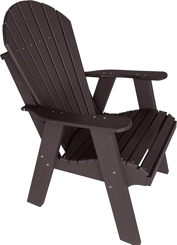 Phat Tommy Upright Adirondack Chair - HDPE Outdoor Furniture - Poly Outdoor Furniture for Fire Pit Seating - Composite, All Weather Patio Chair, Brown