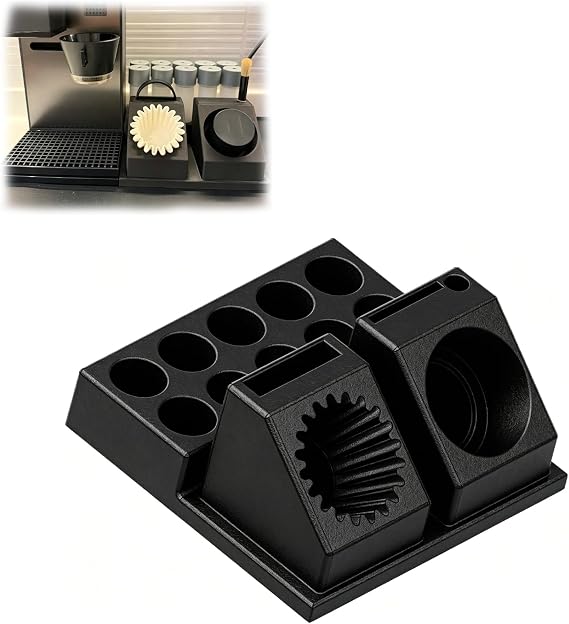 Desktop Coffee Station Organizer Compatible with xBloom, Brewing Accessory Storage Dock with Dedicated Compartments, Countertop Coffee Tool Holder for Home Office Coffee Bar