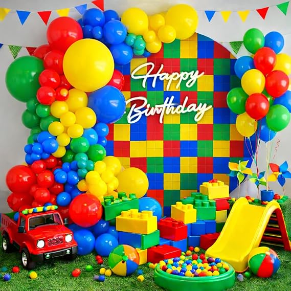 Red Yellow Blue Green Balloons Garland Arch Kit-Different Sizes of Red Blue Yellow Green Balloons for Superhero Theme Party Birthday Baby Shower Carnival Circus Party Decorations