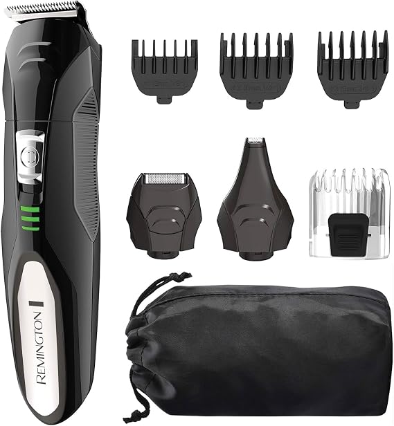 Remington All-in-One Grooming Kit, Lithium Powered, 8 Piece Set, Black