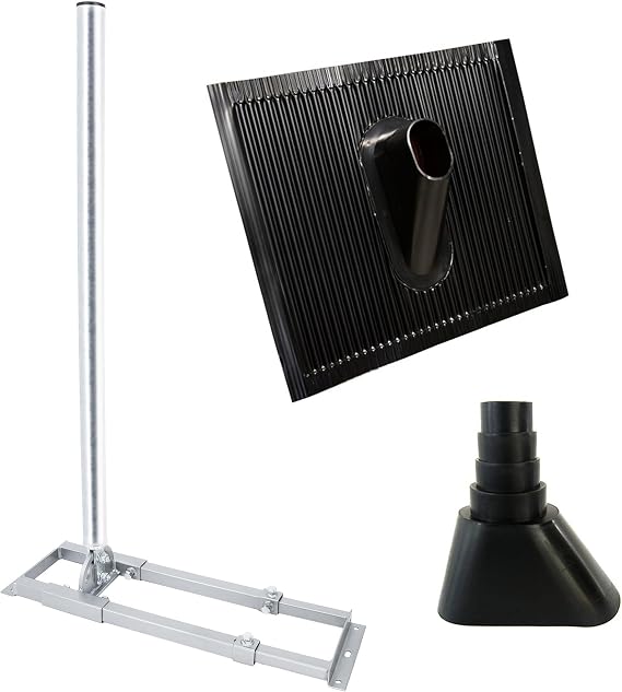 Premium X Profi X100-48 SAT Rafter Holder 100 cm Mast 48 mm Hot-Dip Galvanised Steel Rafter Bracket for Satellite Antenna Satellite Dish with Aluminium Roof Cover Cuff Black