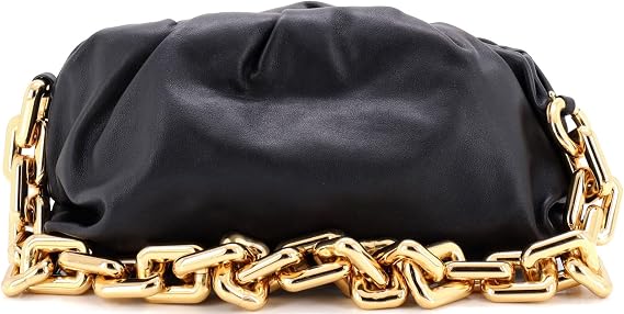 Pre-Loved The Chain Pouch Leather, Black