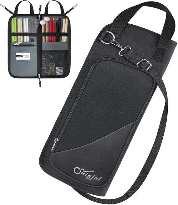 SNIGJAT Drumstick Bag with Anti-falling Pocket & Metal Hooks, 8 Slots