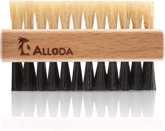 Shoe Cleaning Brush/Scrub Brush by Alloda - [Upgrade] Protect Double Sided Soft & Hard Sneaker Cleaner Brush by 100% Boar & Nylon Bristle