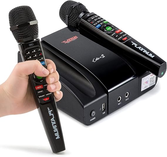 2022 Platinum Karaoke Machine System,Over 23K Songs:7K Filipino Tagalog,4K Hindi +12k English Songs,Dual Wireless Microphones,Digital Video,Song Recording & Link app Support, Black, LX-CELLO 2