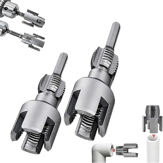 Integrated Internal & External Pipe Threading Tool, 2Pcs PVC Pipe Threader Set 1/2" 3/4", Pipe Thread Cutting Tool, PVC Thread Maker Tool for Electric