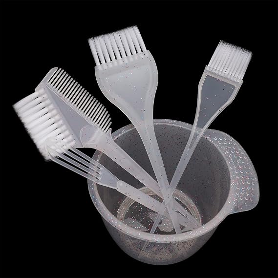 Glitter and Soft Hair Dye Coloring Kit Set of 5, Hair Mixing Bowl and Brush for Salon and Colouring, DIY Beauty Salon Tools(Shiny Bright Sprinkle)