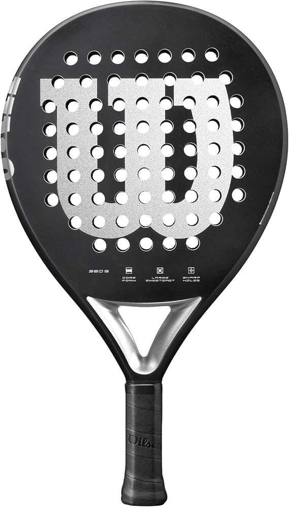 Wilson Elevate Padel Racket, Black and Silver, Large Sweetspot, Core Foam, Round Shape