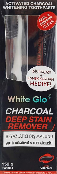 White Glo Beyazlatıcı Diş Macunu, Aktif Kömürlü Leke Giderici, 100 Ml
