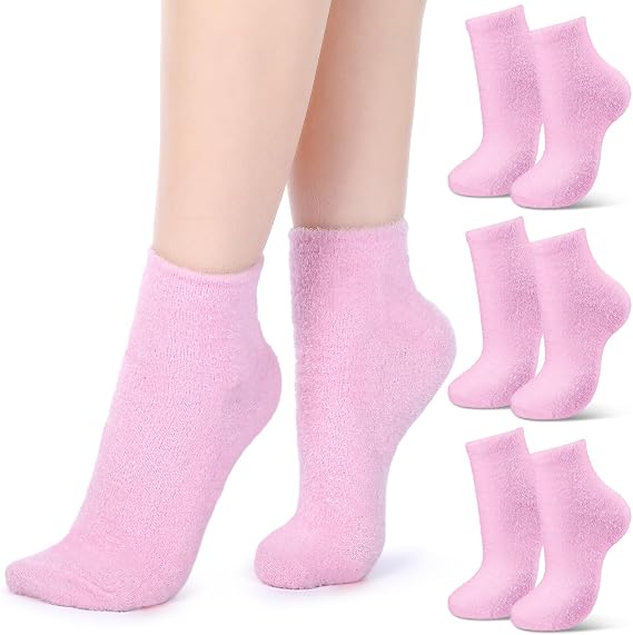 HooLing 3 Pairs Aloe Socks Moisturizing Spa Socks, Classic