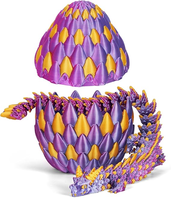 TBOLINE 3D Printed Dragon Eggs with Articulated Dragon Inside,Easter Dragons Egg,Easter Gifts Kids,Prefilled Easter Eggs Fillers,Easter Basket Stuffers Essentials Gifts