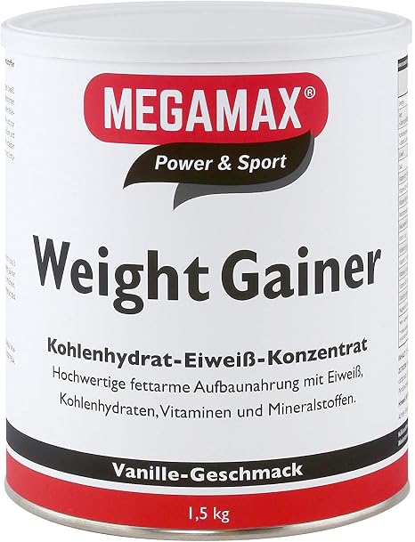 Megamax Weight Gainer Vanilla 1.5 kg 0.5% Fat Vitamins High-Quality Carbohydrates &amp; Proteins Ideal for Hard Gainers and Underweight Building Food for Mass Phase Mass Building &amp; Gaining