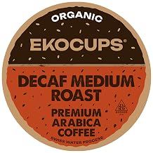 EKOCUPS Organic Swiss Water Decaf French Roast Coffee Pods