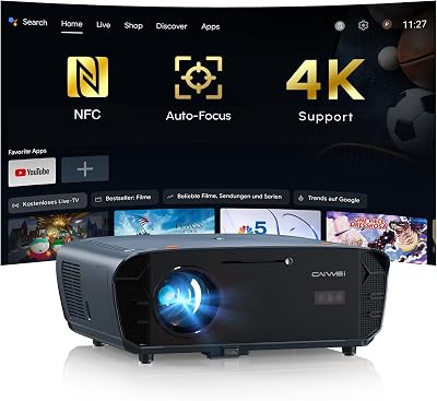 Smart 4K Projector Google TV & Built-in Apps, 2400ANSI High Bright Daylight Projector, Ultra HD Daytime Projector ToF Auto FocusKeystone, WiFi6BluetoothHDMI2.1 for Home Theater Outdoor Movie Gaming
