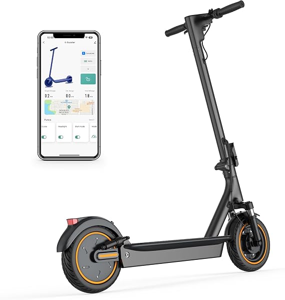 NAVIC Adult Electric Scooter, Folding E Scooter with 350W/500W/750W Powerful Motor, 8.5"/10"/14'' Solid Tires, 22/19/16Mph, 19-31 Miles Max Range, Commuting Scooters with Dual Brakes System, APP