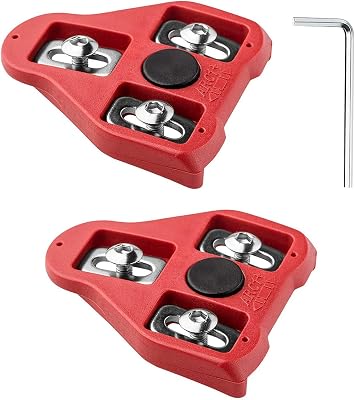 TKONG 2Pc Bike Cleats 9 Degree, Cycling Pedals Cleat for SPD-sl System Shoes - Indoor Outdoor Road Bicycle Cleat Set - Designed for Women and Men Clipless Spinning and Cycle Shoes